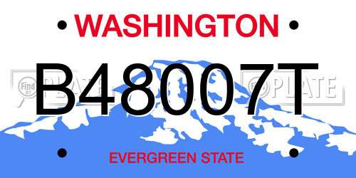 B48007T Washington License Plate