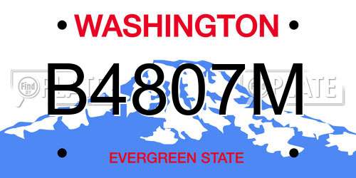 B4807M Washington License Plate