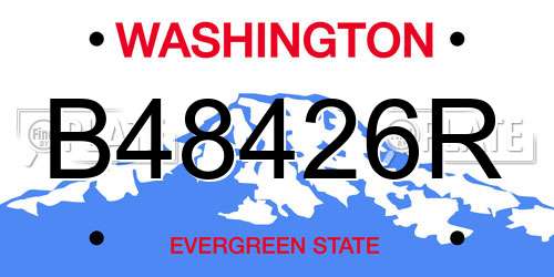B48426R Washington License Plate