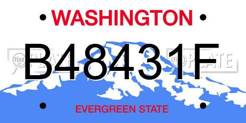B48431F Washington License Plate