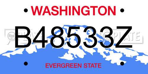 B48533Z Washington License Plate
