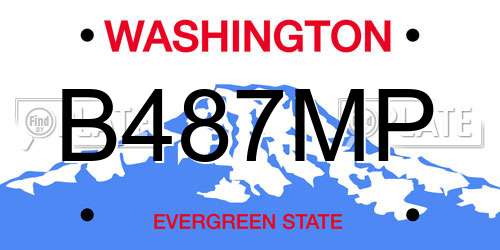 B487MP Washington License Plate