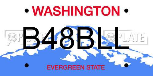 B48BLL Washington License Plate