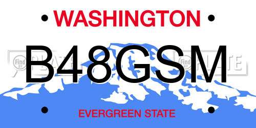 B48GSM Washington License Plate