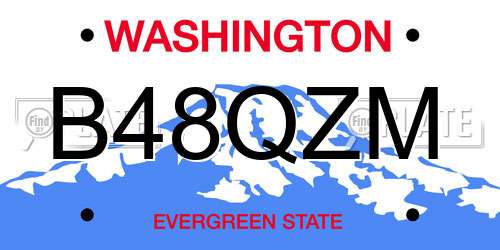 B48QZM Washington License Plate
