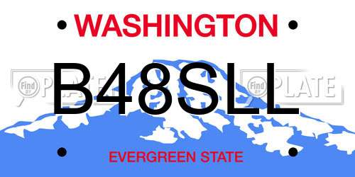 B48SLL Washington License Plate