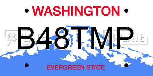 B48TMP Washington License Plate