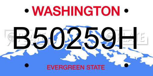 B50259H Washington License Plate