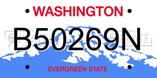 B50269N Washington License Plate
