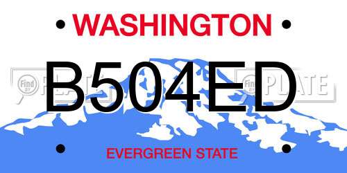 B504ED Washington License Plate