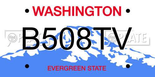 B508TV Washington License Plate