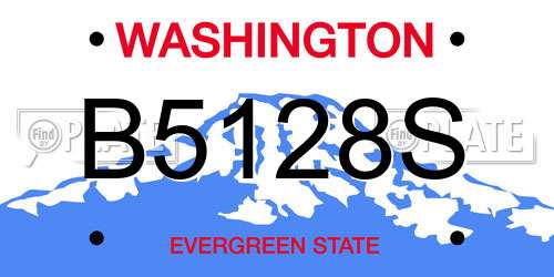 B5128S Washington License Plate