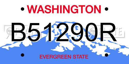 B51290R Washington License Plate