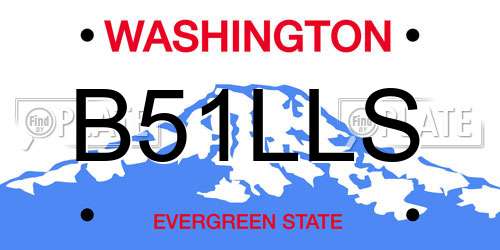 B51LLS Washington License Plate