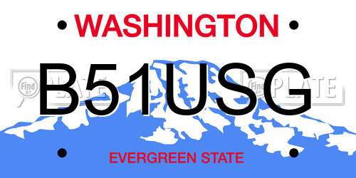 B51USG Washington License Plate