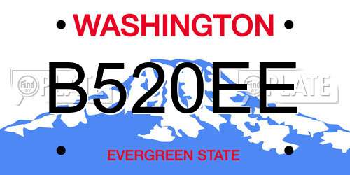 B520EE Washington License Plate