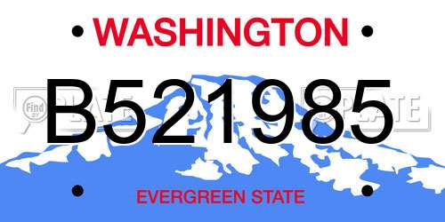 B521985 Washington License Plate