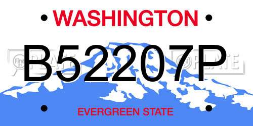 B52207P Washington License Plate