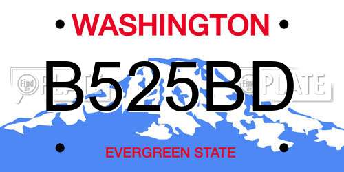 B525BD Washington License Plate