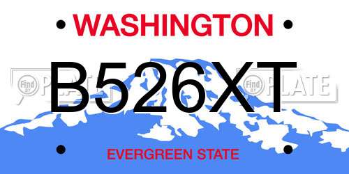 B526XT Washington License Plate