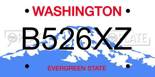 B526XZ Washington License Plate