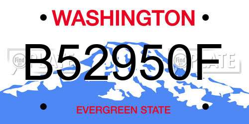 B52950F Washington License Plate