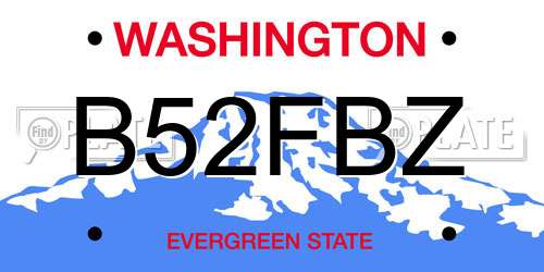 B52FBZ Washington License Plate