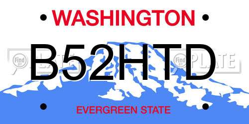 B52HTD Washington License Plate