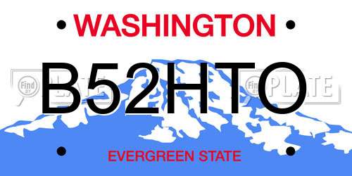 B52HTO Washington License Plate