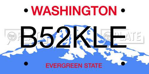 B52KLE Washington License Plate