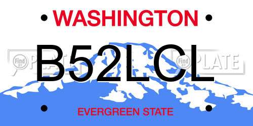 B52LCL Washington License Plate