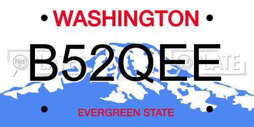 B52QEE Washington License Plate