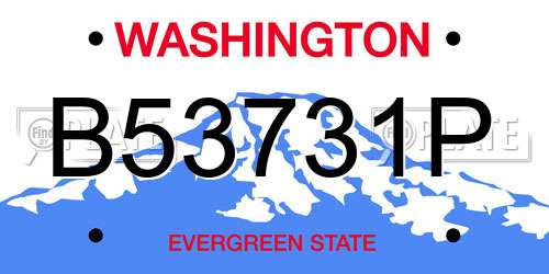 B53731P Washington License Plate