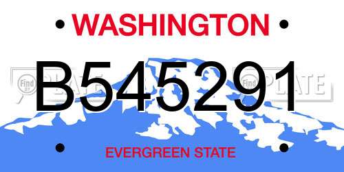 B545291 Washington License Plate