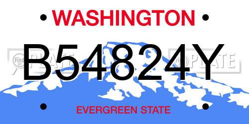 B54824Y Washington License Plate
