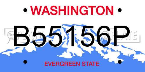 B55156P Washington License Plate