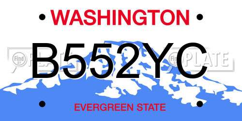 B552YC Washington License Plate