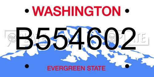 B554602 Washington License Plate