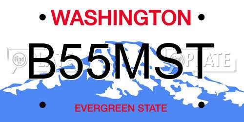 B55MST Washington License Plate