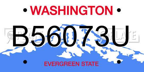B56073U Washington License Plate