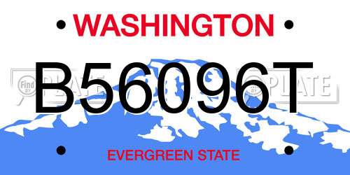B56096T Washington License Plate