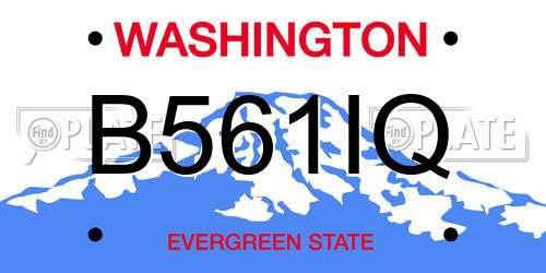 B561IQ Washington License Plate
