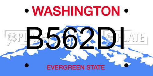 B562DI Washington License Plate