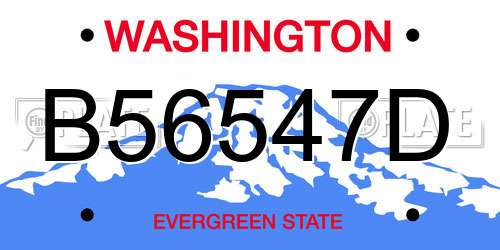 B56547D Washington License Plate