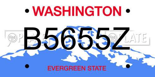 B5655Z Washington License Plate