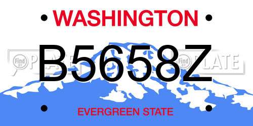 B5658Z Washington License Plate