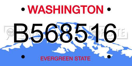 B568516 Washington License Plate