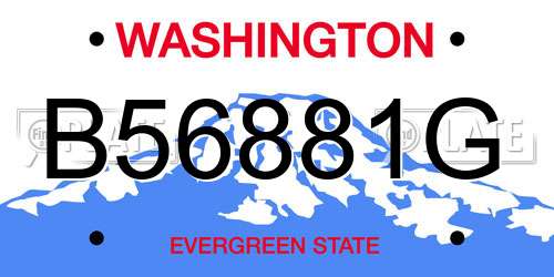 B56881G Washington License Plate