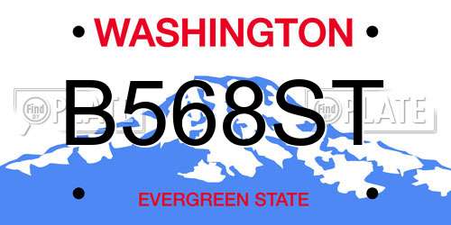 B568ST Washington License Plate