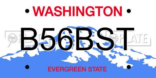 B56BST Washington License Plate